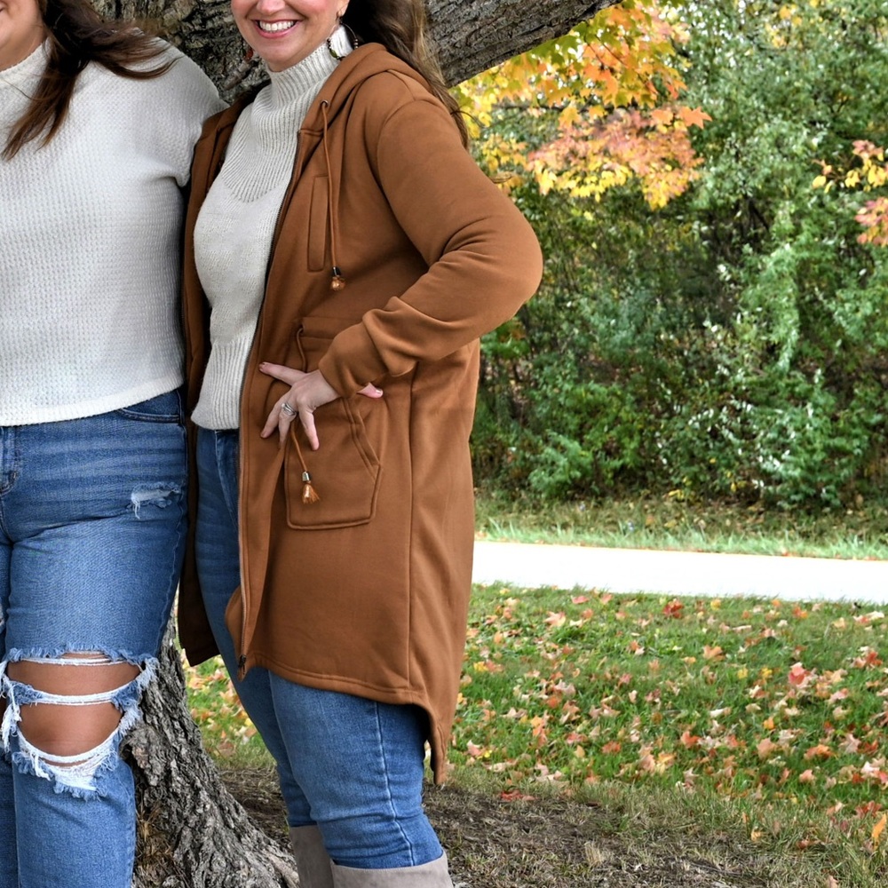 Stylish Tan Coat knit 1x